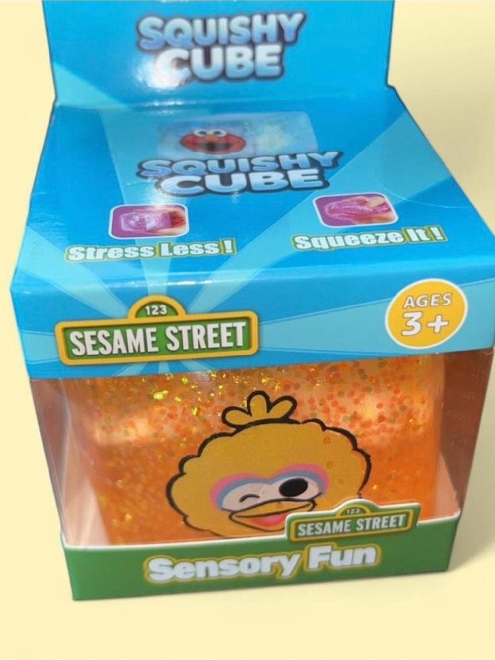 Sesame Street Big Bird Glitter Yellow Squishy Sensory Toy